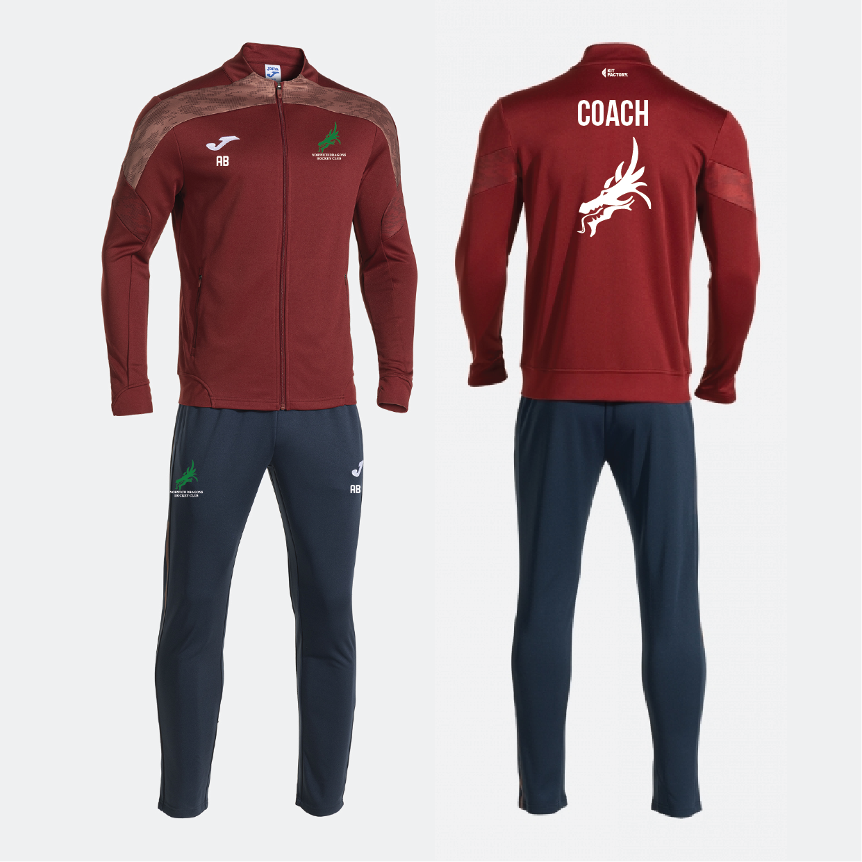 Norwich Dragons Hockey Club - Joma Championship VIII (COACH) Tracksuit - Burgundy