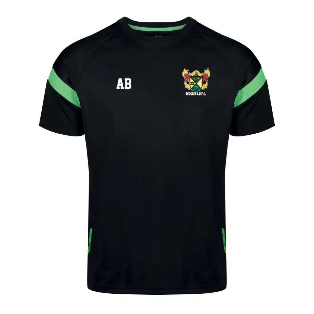 Beccles RUFC Kinetic Technical Tee (Black/Green)