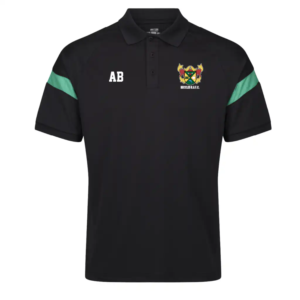 Beccles RUFC Kinetic Technical Polo Shirt (Black/Green)