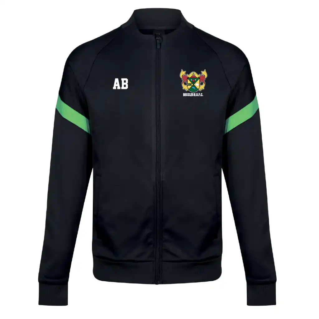 Beccles RUFC Kinetic Full Zip Track Top (Black/Green)