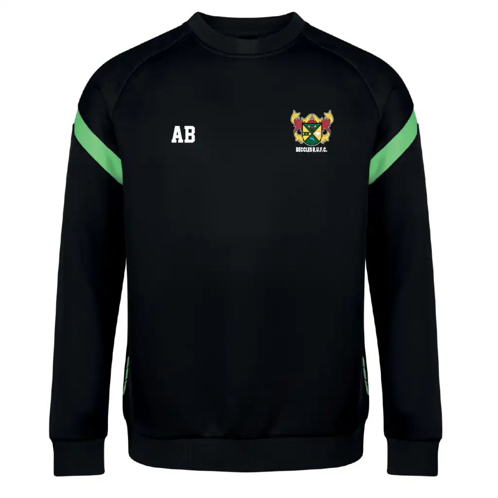 Beccles RUFC Kinetic Crew Neck Sweatshirt (Black/Green)