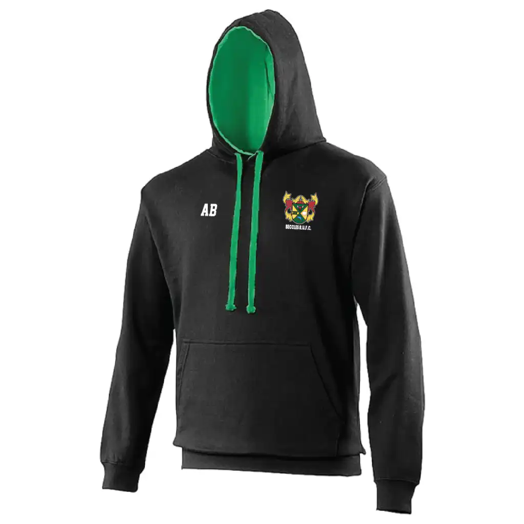 Beccles RUFC Classic Contrast Hoodie (Black/Green)
