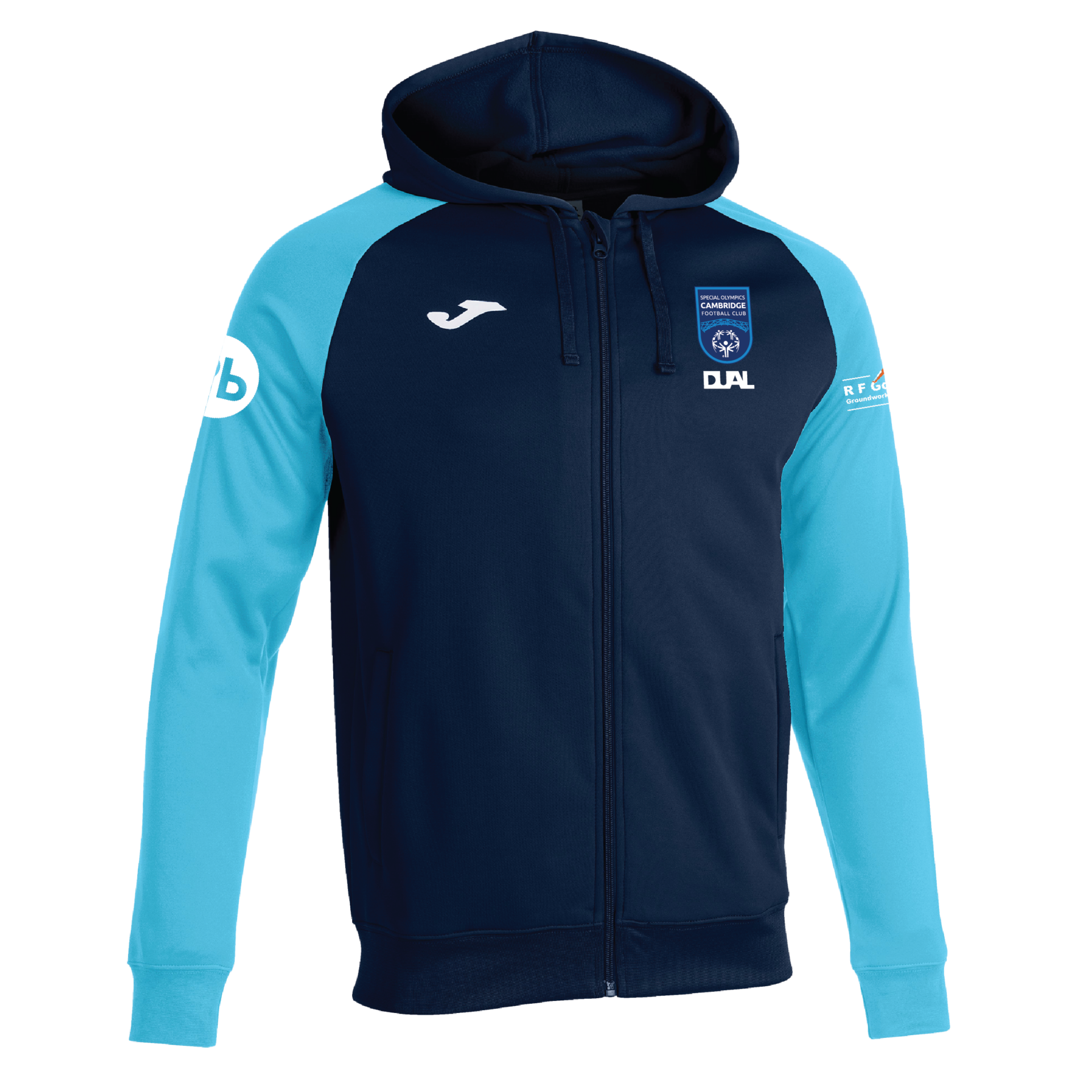 Special Olympics Cambridge FC - Joma Academy IV Zipped Hoodie - Navy Turquoise