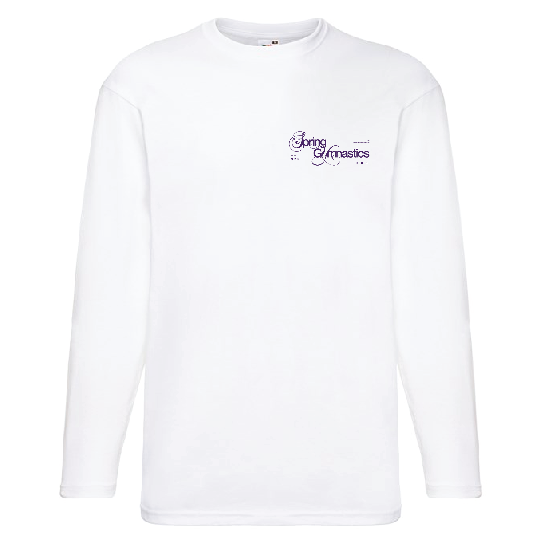 Spring Gymnastics - Club Valueweight Long Sleeve Tee (Adult) - White