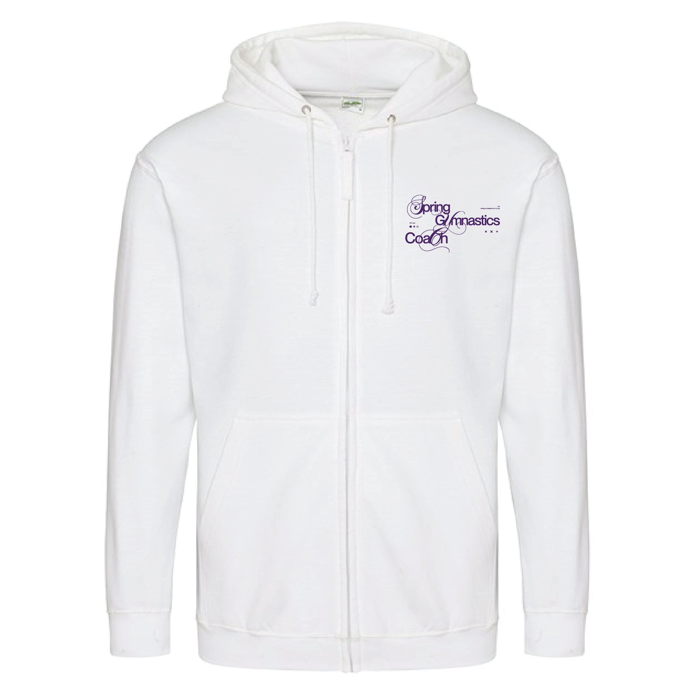 Spring Gymnastics - Coach Zipped Hoodie (Adult) - Arctic White