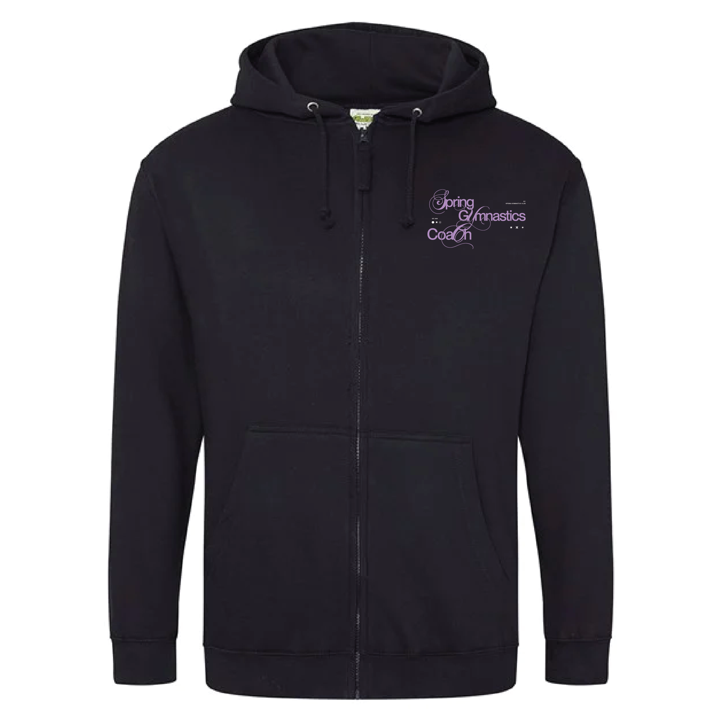 Spring Gymnastics - Coach Zipped Hoodie (Adult) - Jet Black