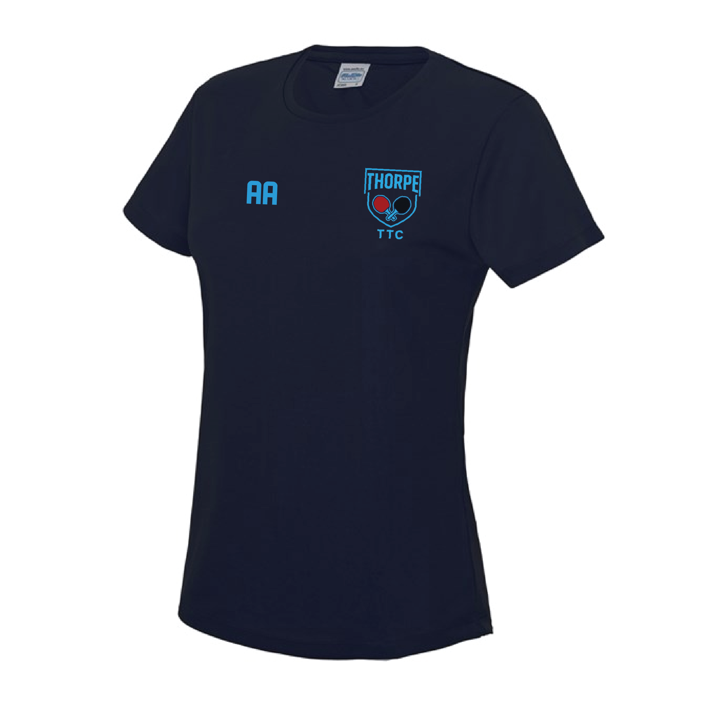 Thorpe Table Tennis Club - Ladies Cool Tee - French Navy