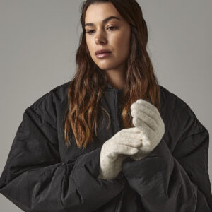 Cosy ribbed-cuff gloves