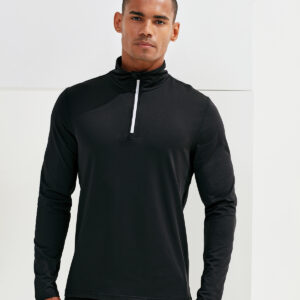 TriDri® recycled long sleeve brushed back ¼ zip top