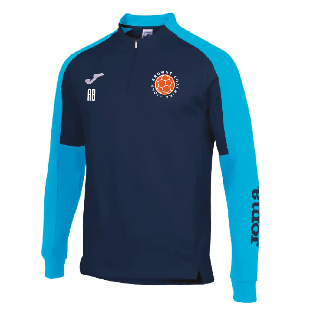 Aidan Browne Coaching - Joma Eco Championship 1/4 Zip Sweatshirt - Navy / Turquoise Blue