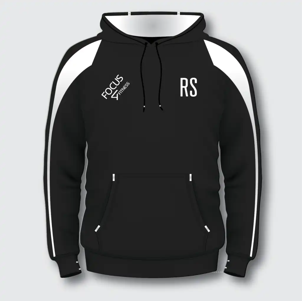 Focus 4 Fitness - Premium Pro Hoody - Black / White