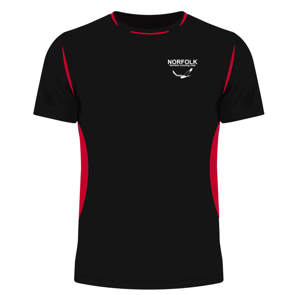 Norfolk Harriers - Pro Training Tee - Black / Red