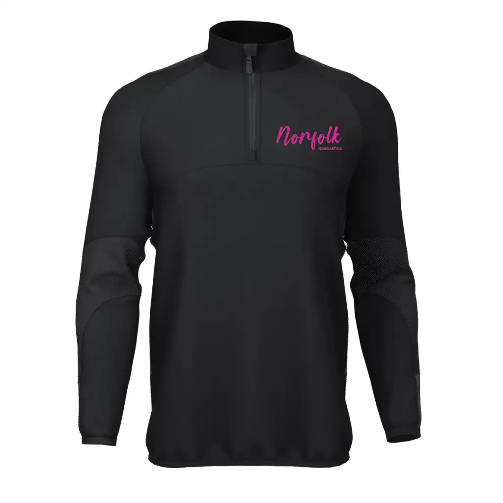Norfolk Gymnastics Squad - Edge Pro 1/4 Zip Midlayer (Black)
