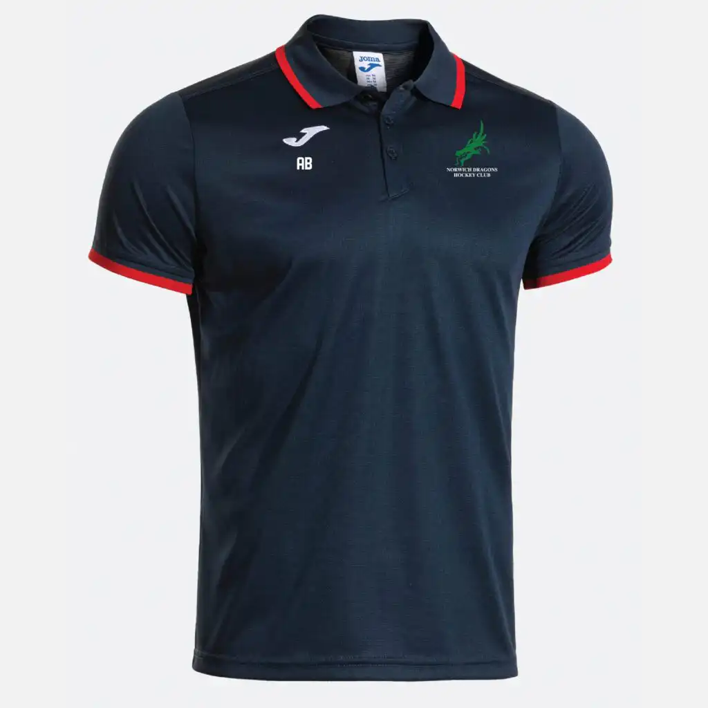 Norwich Dragons Hockey Club - Joma Combi Premium Polo Shirt - Navy/Red
