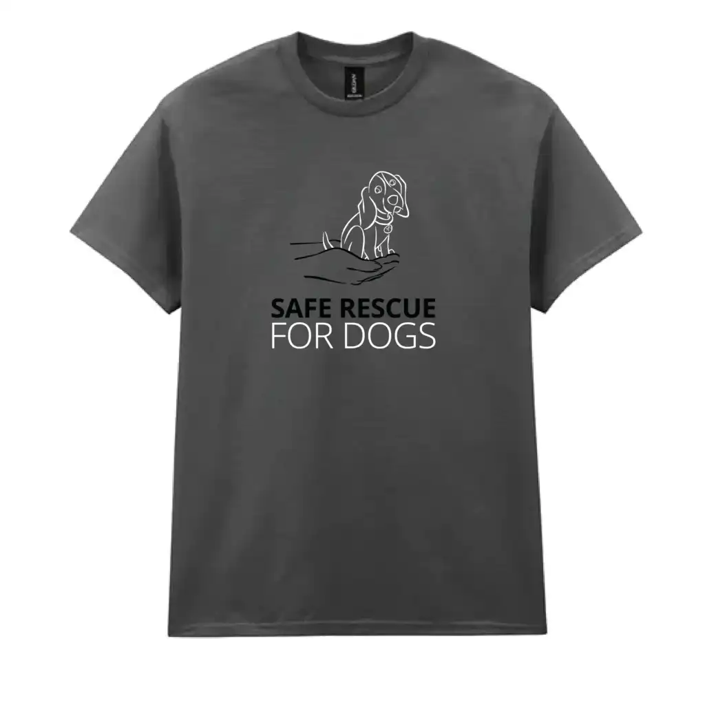 Safe Rescue For Dogs - Heavy Cotton T-Shirt - Charcoal