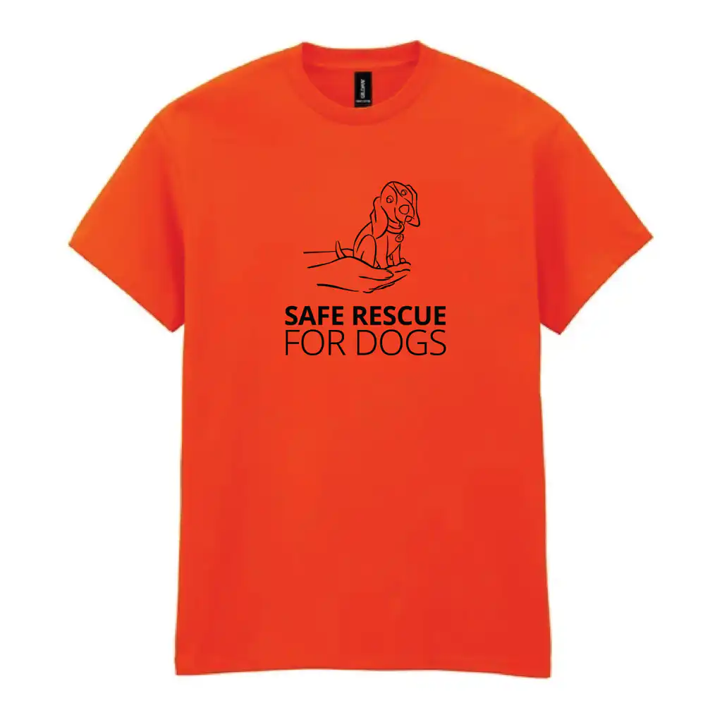 Safe Rescue For Dogs - Heavy Cotton T-Shirt - Orange