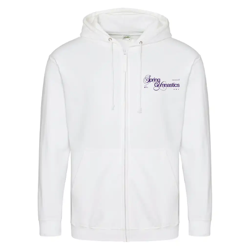 Spring Gymnastics Club Adult Zipped Hoodie (Arctic White)