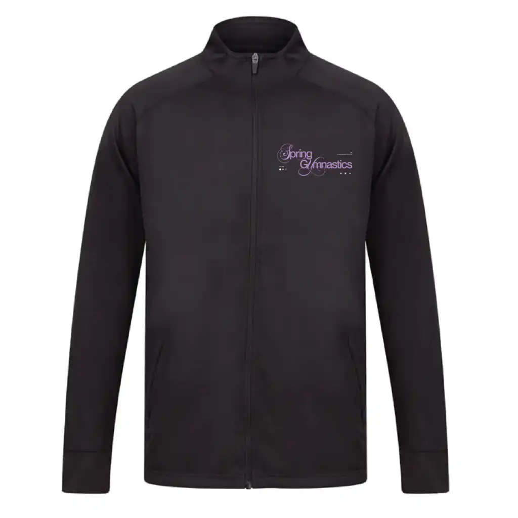 Spring Gymnastics Club Adult Knitted Tracksuit Top (Black)