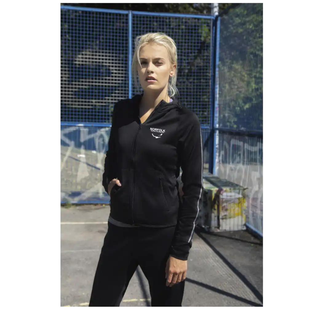 Norfolk Harriers - Women's hoodie with reflective tape - Black
