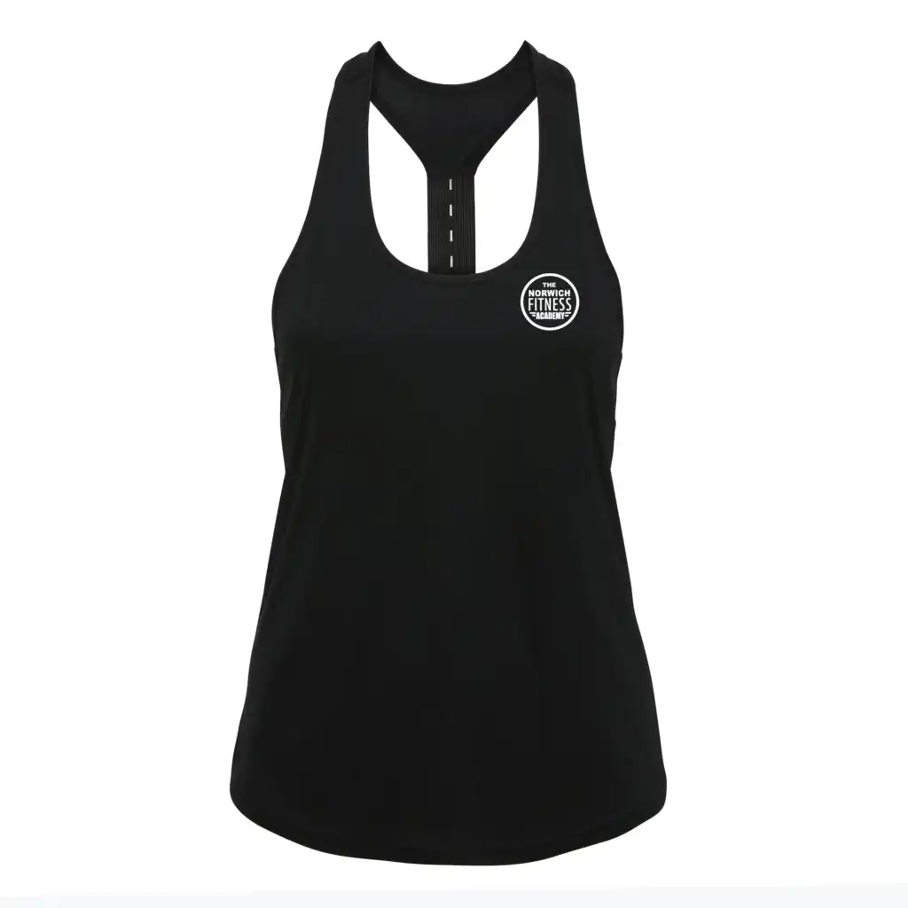 The Norwich Fitness Academy - Performance Strap Back Vest - Black