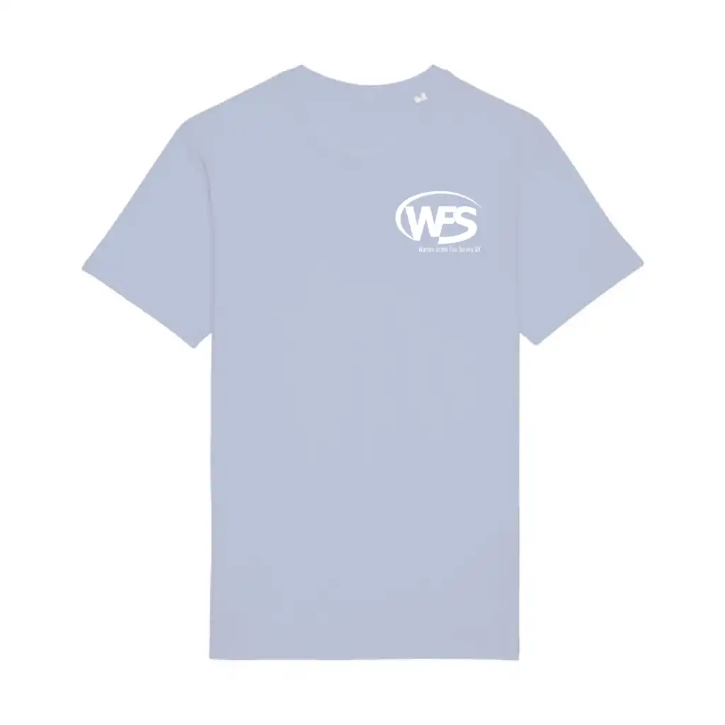 Women in the Fire Service UK – Unisex Rocker T-Shirt – Serene Blue