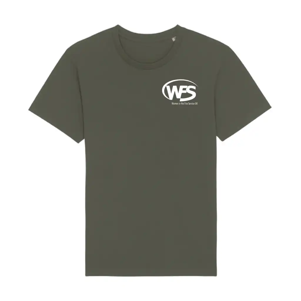 Women in the Fire Service UK – Unisex Rocker T-Shirt – Khaki