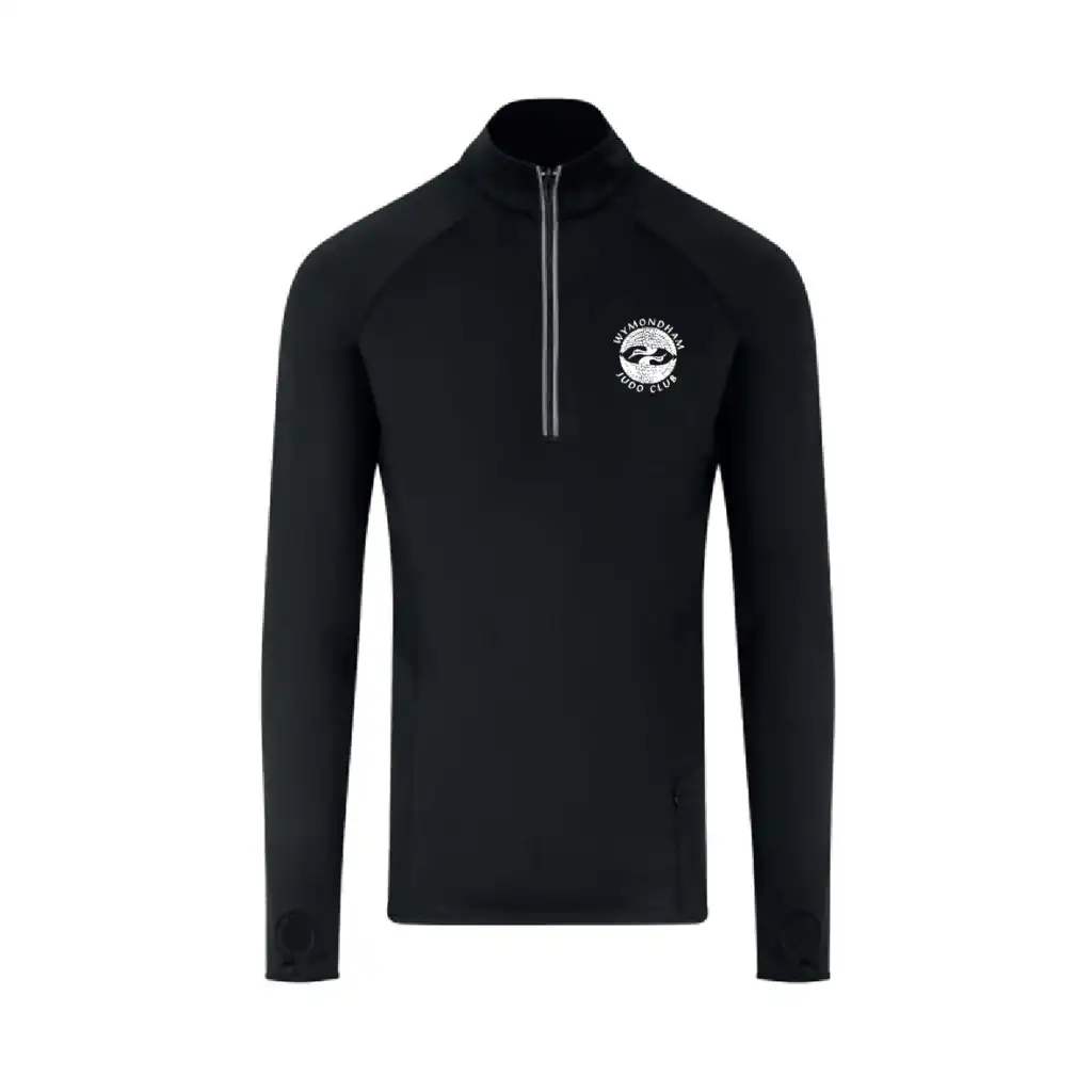 Wymondham Judo Club - Long sleeve ¼ Zip Top - Jet Black
