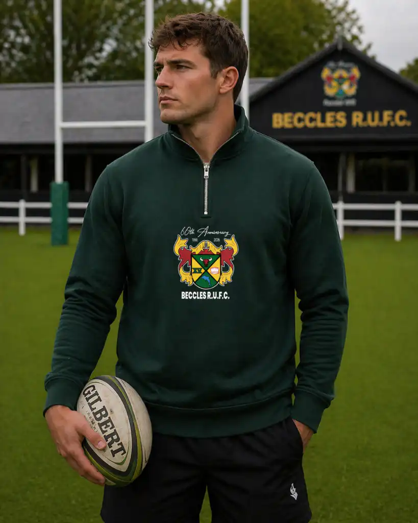 Beccles RUFC 60th Anniversary Heritage 1/4 Zip – Front Crest