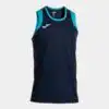 SLEEVELESS T-SHIRT CANCHA DARK NAVY TURQUOISE FLUORESCENT