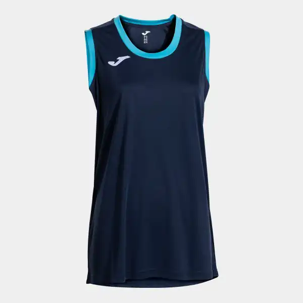 CANCHA DARK NAVY TURQUOISE FLUORESCENT SLEEVELESS SHIRT