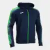 JACKET WITH HOOD ELITE XI NAVY FLUORESCENT GREEN